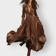 Soraya - Vintage A-Line Velvet Maxi Dress