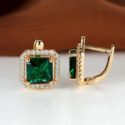 Sienna | Gilded Green Studs