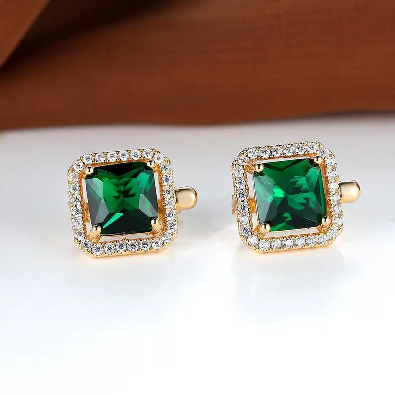 Sienna | Gilded Green Studs