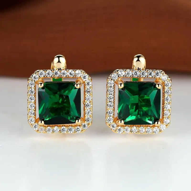 Sienna | Gilded Green Studs