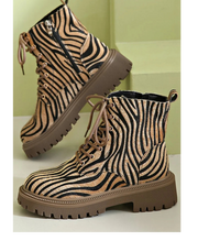 Sloane™ | Zebra Lace-Up Boots