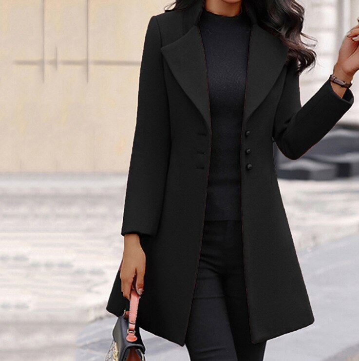 Vivienne - Classic Button-Detail Coat