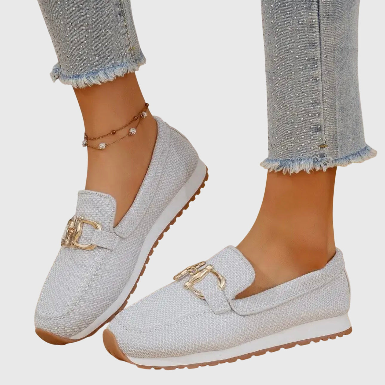 Elodie | Gilded Mesh Loafers