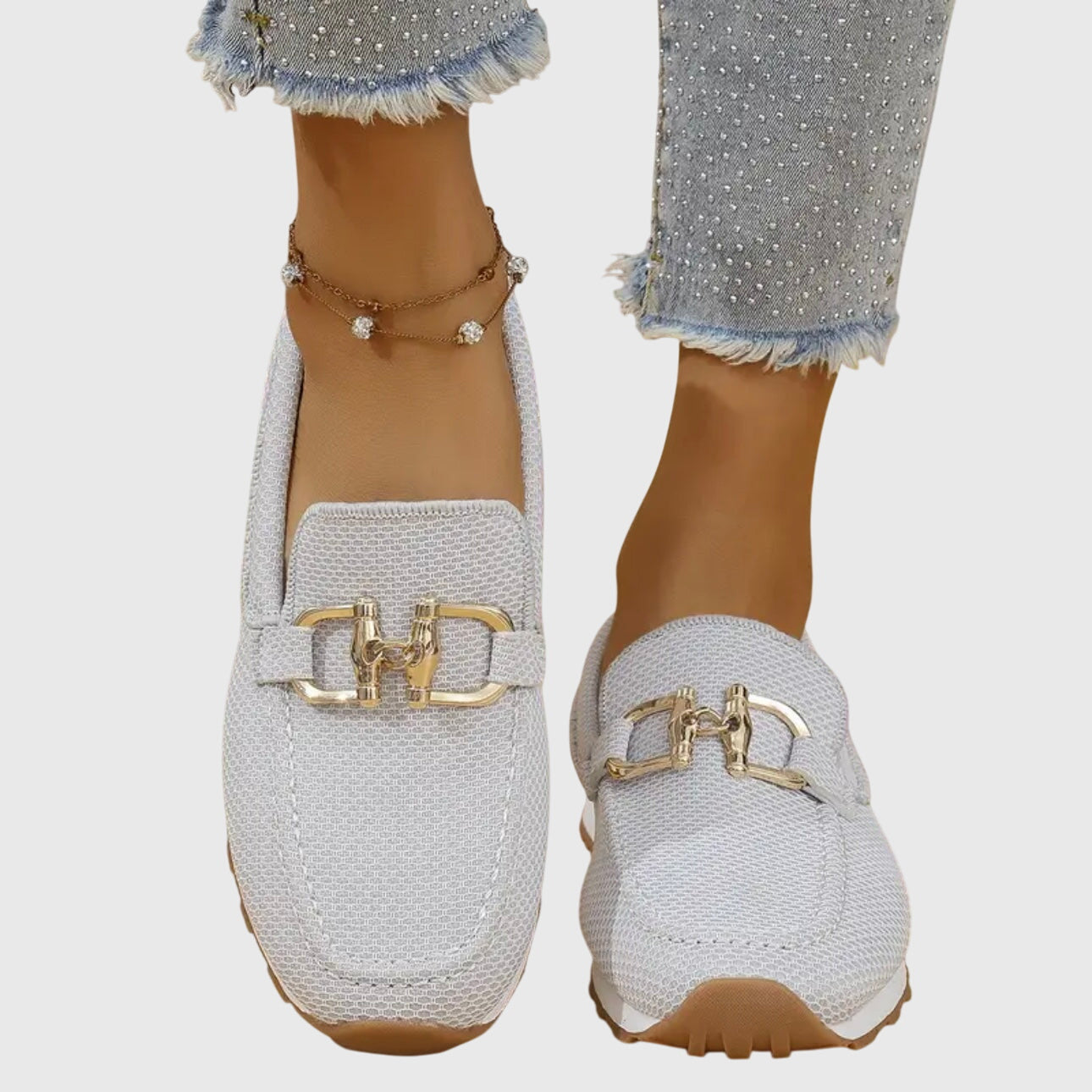 Elodie | Gilded Mesh Loafers