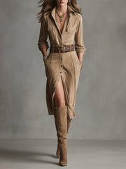 Sofia | Elegant Suede Dress