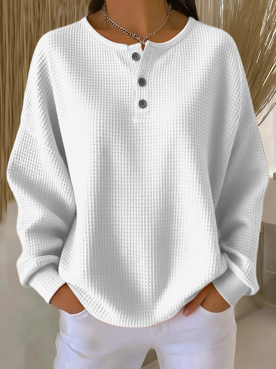 Celine | Classic Textured Button Top