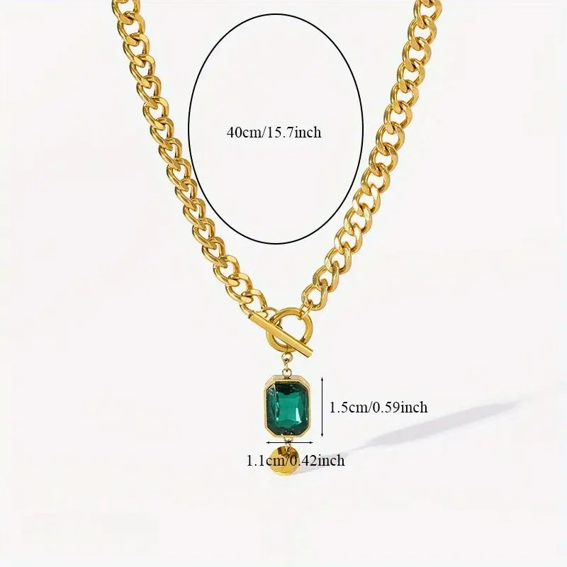Aurora | Gilded Emerald Pendant