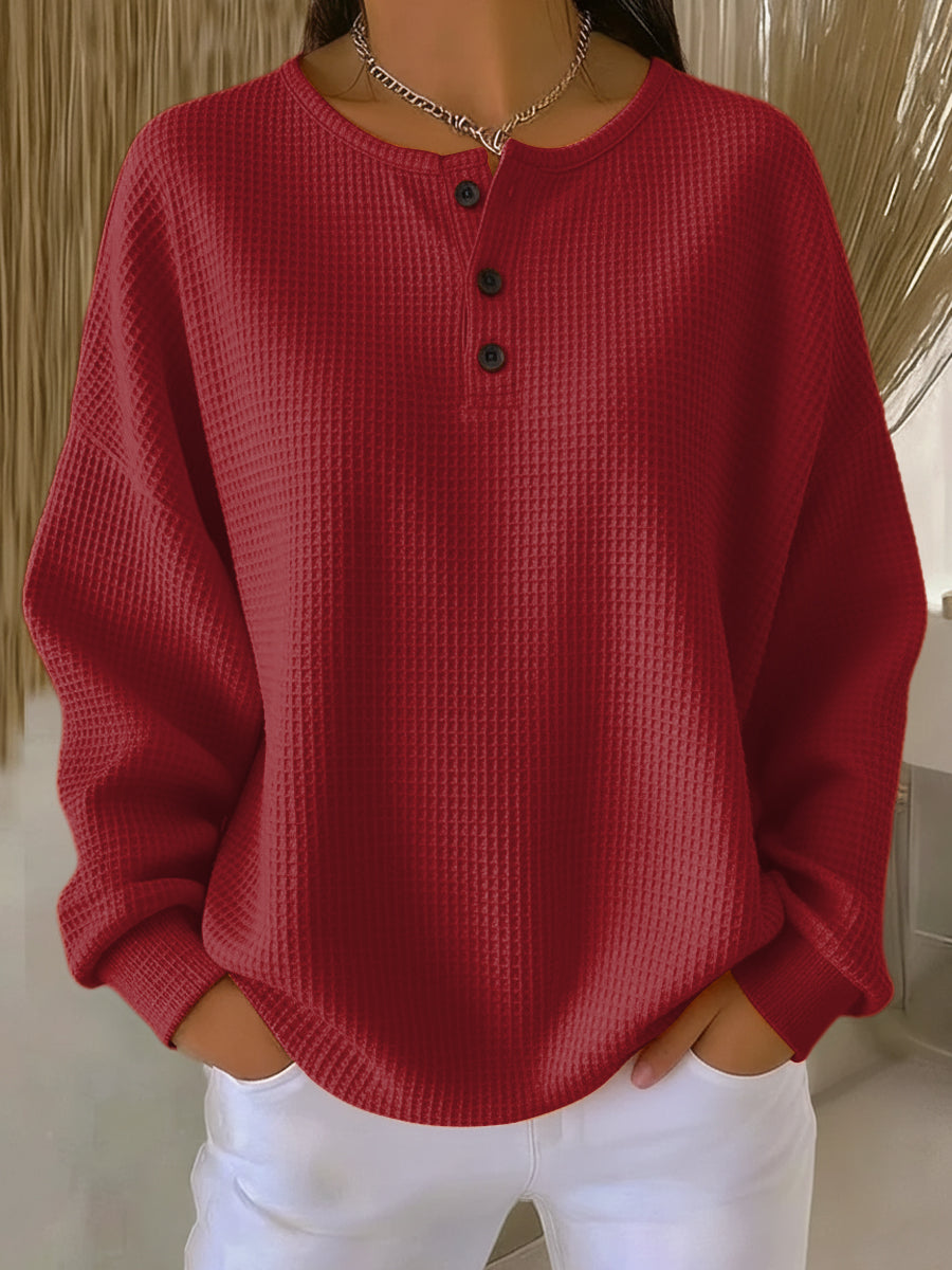 Celine | Classic Textured Button Top