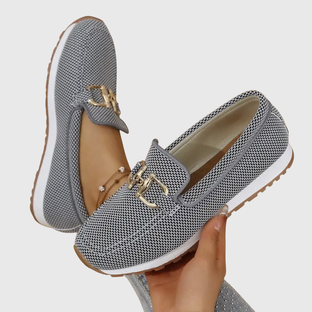 Elodie | Gilded Mesh Loafers