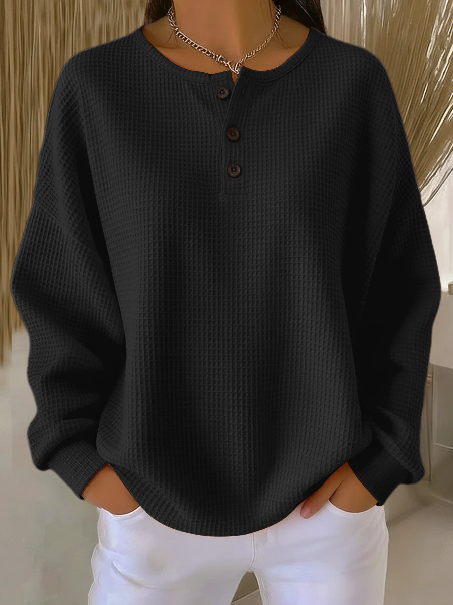Celine | Classic Textured Button Top