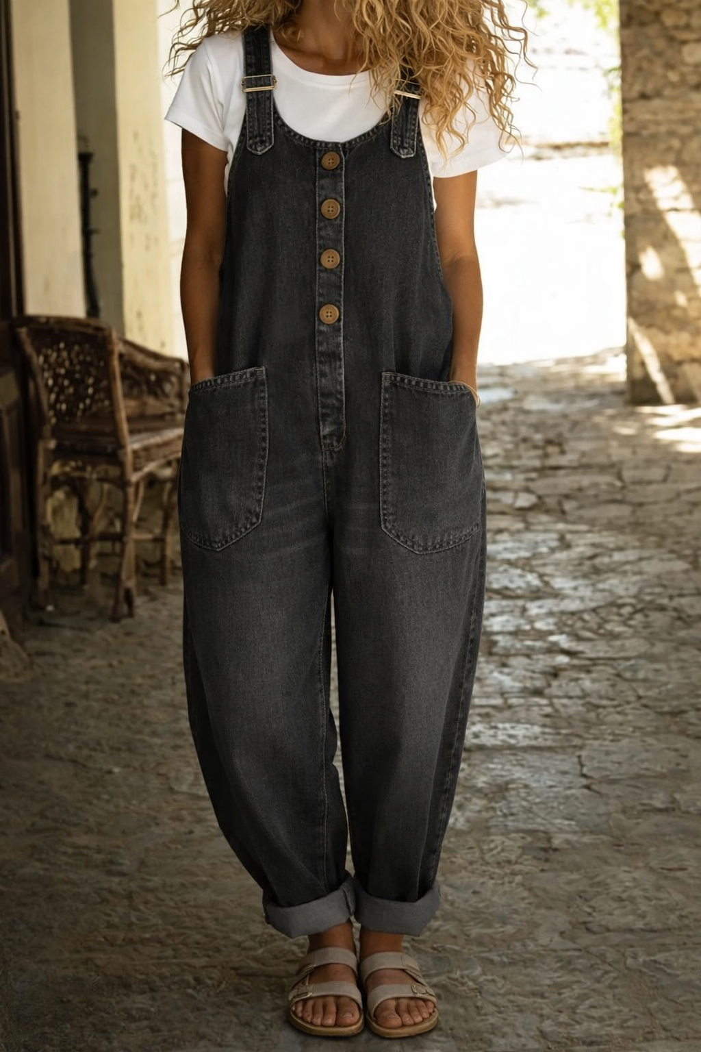 Oaklee | Vintage Cotton Denim Jumpsuit