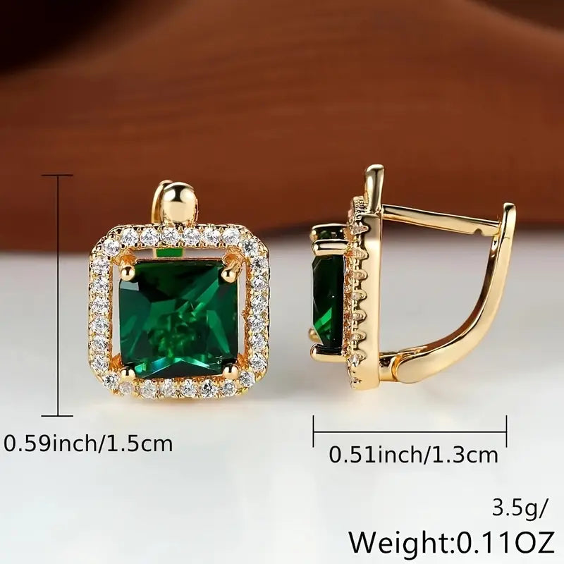 Sienna | Gilded Green Studs