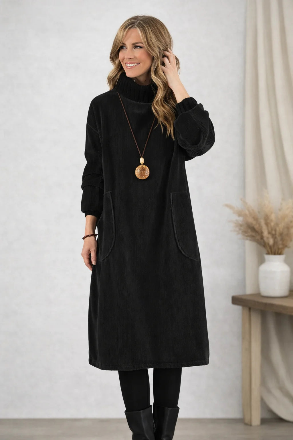 Elise | Turtleneck Midi Dress