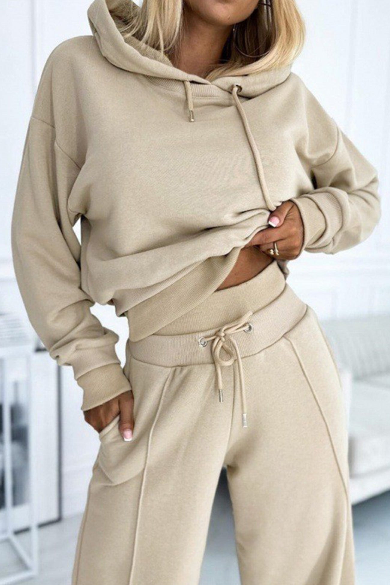 Aljean - Comfy Wide-Leg Set