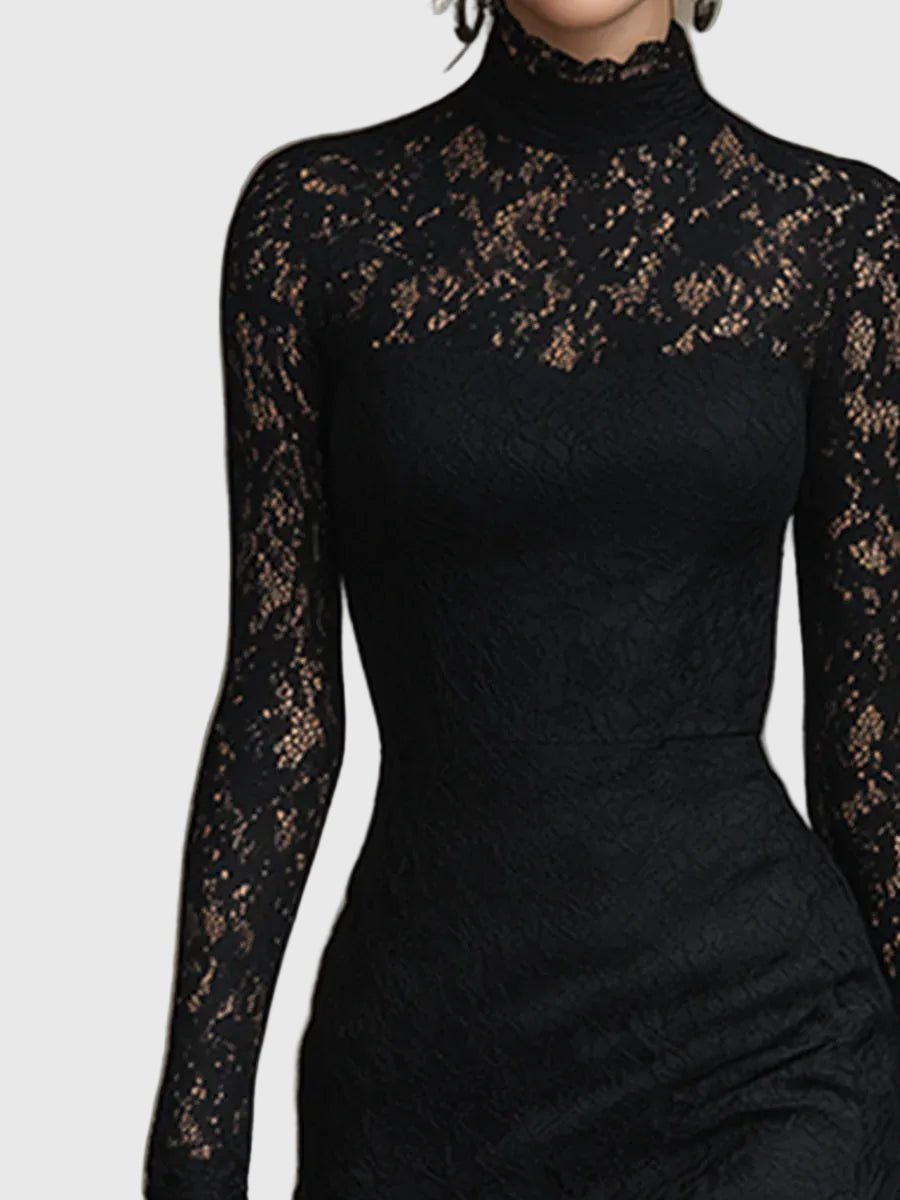 Monica | Elegant Lace Fishtail Maxi Dress