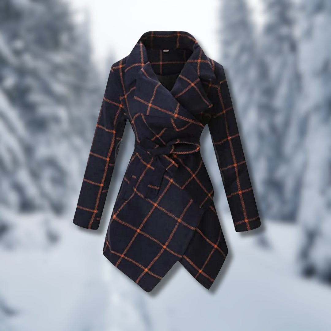 Sylvie | Heritage Check Wrap Coat