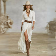 Elodie | Boho Belted Maxi Dress