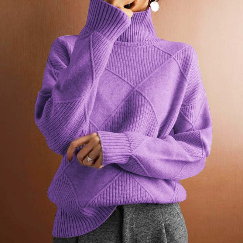 Denise | Cozy High Collar Knit Sweater