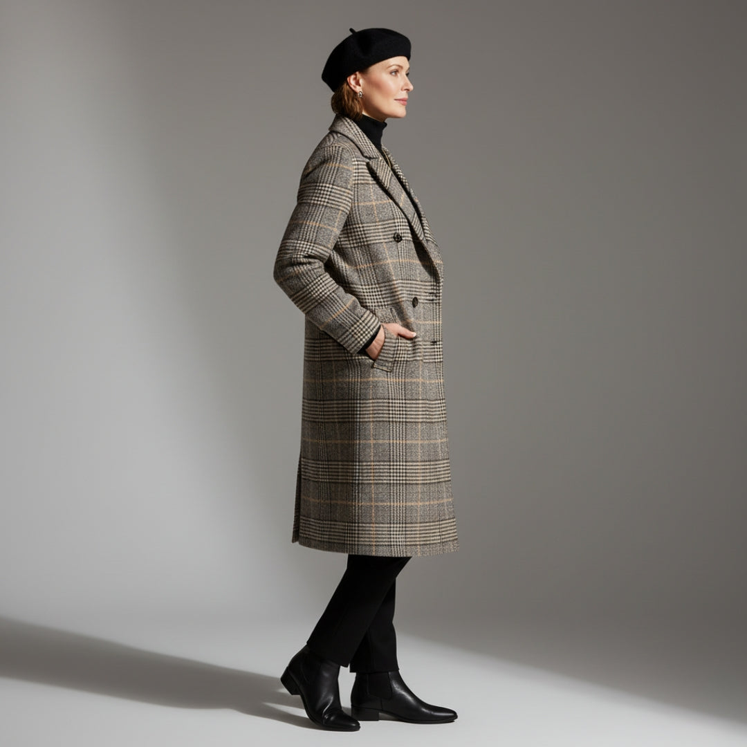 Sienna | Timeless Checked Wool Coat