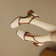 Isava Mid Heel Shoes Real Leather