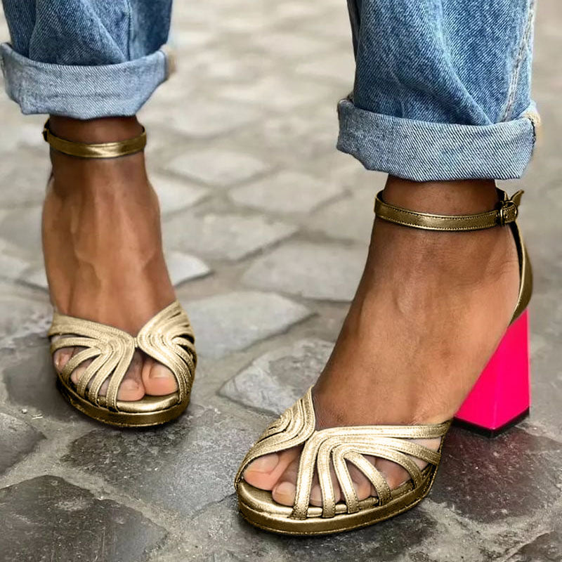 Aurora | Kaleidoscope Block-Heel Sandals