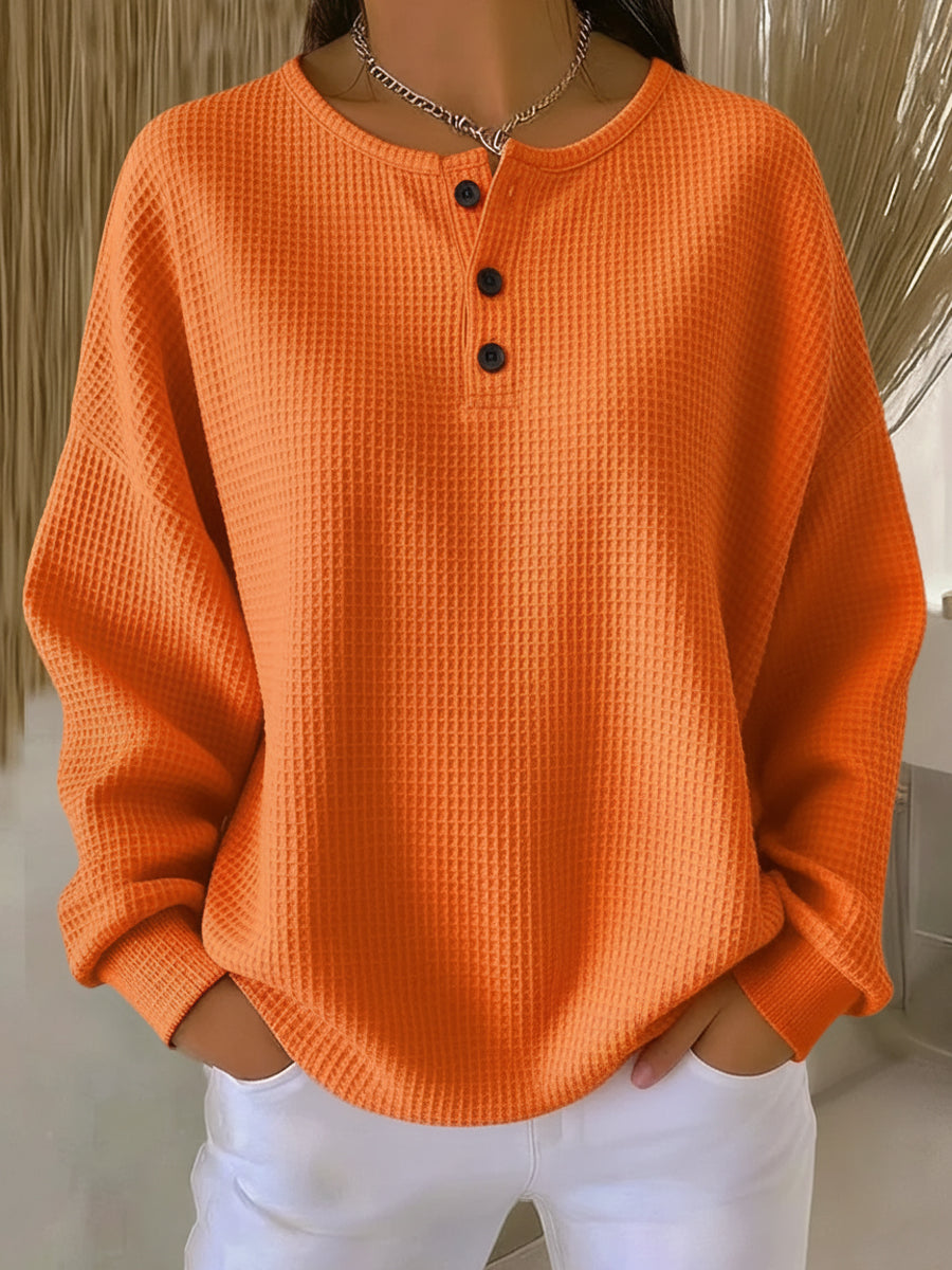 Celine | Classic Textured Button Top