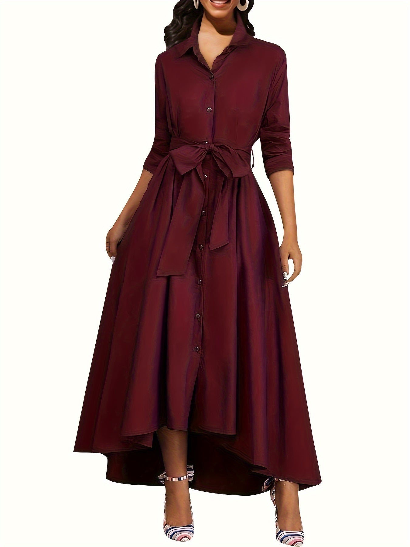 Marianne | Holiday Perfect Button-Front Maxi Dress