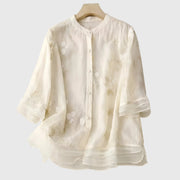 Nellie™ | Elegant Top with Embroidered Flowers