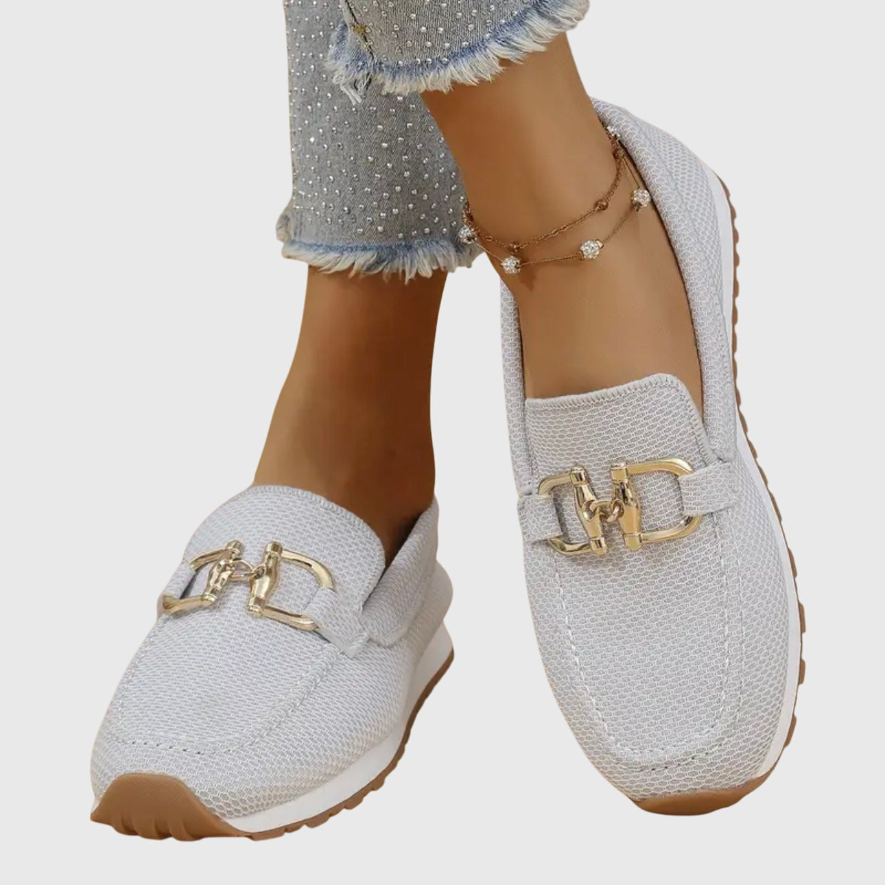 Elodie | Gilded Mesh Loafers