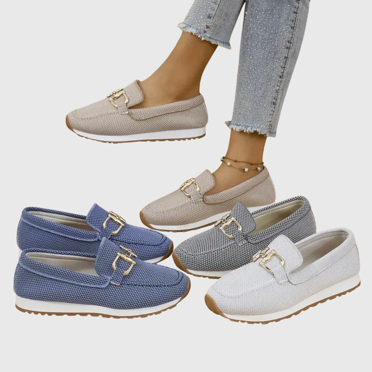 Elodie | Gilded Mesh Loafers