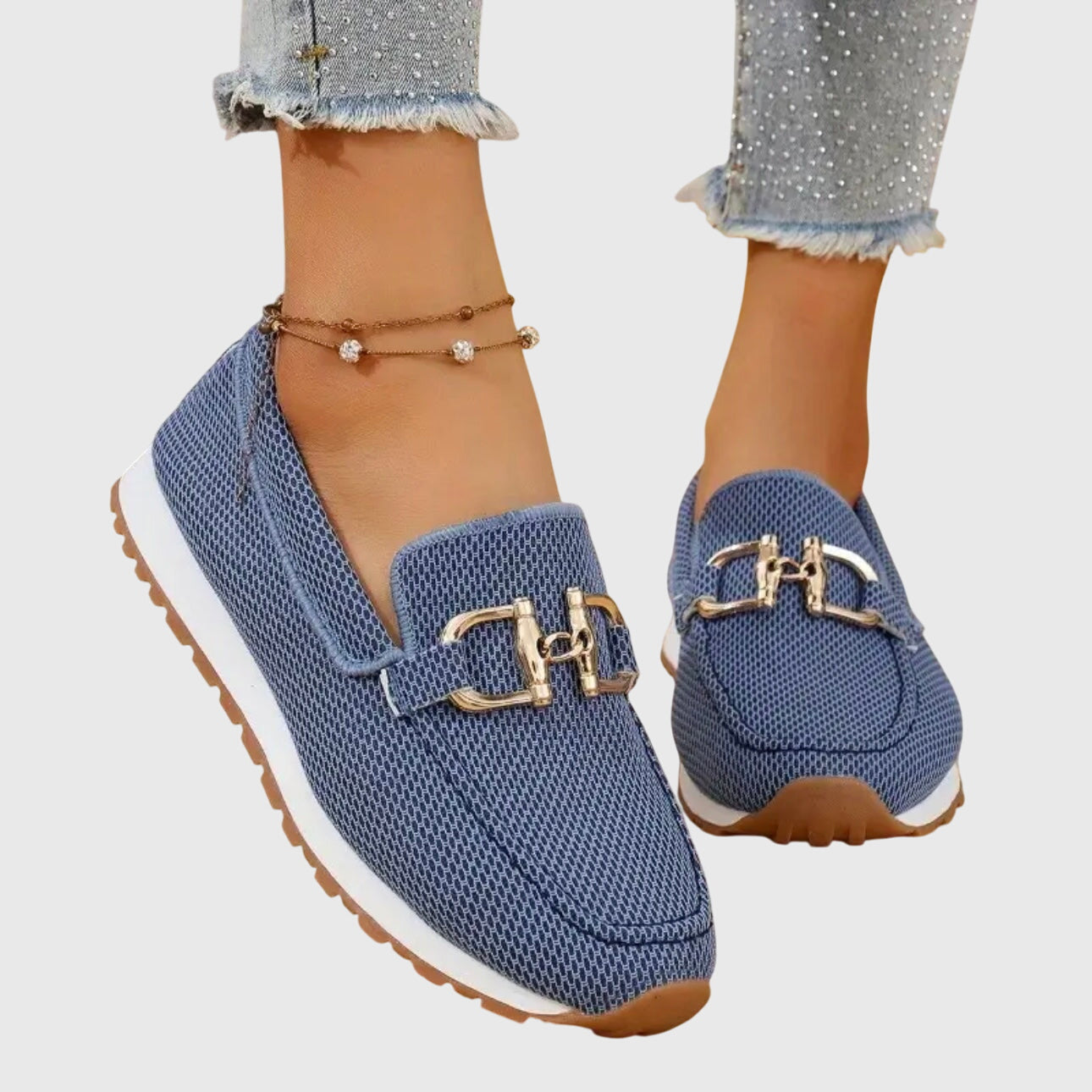 Elodie | Gilded Mesh Loafers