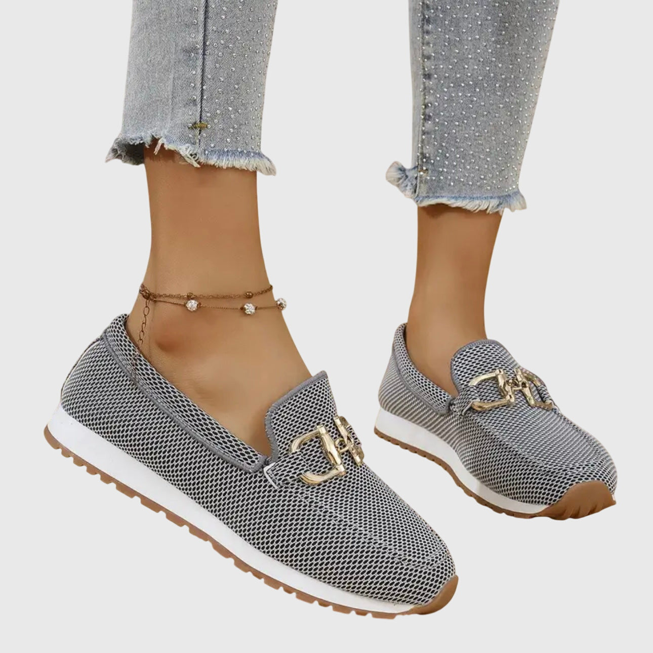 Elodie | Gilded Mesh Loafers