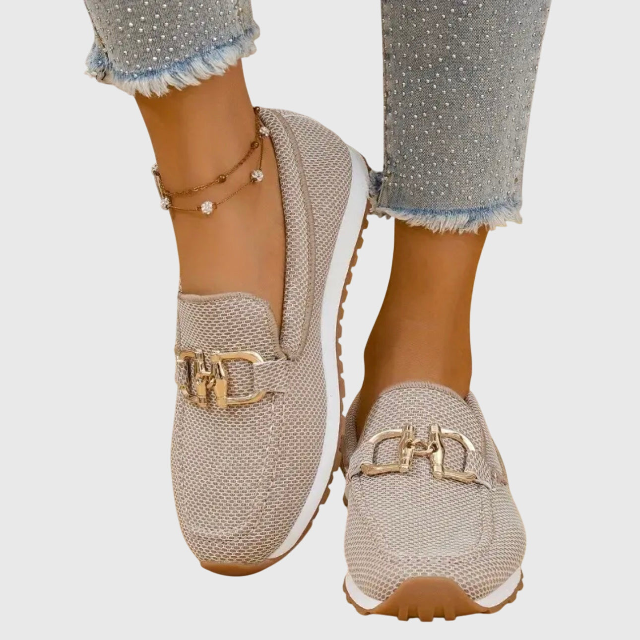 Elodie | Gilded Mesh Loafers